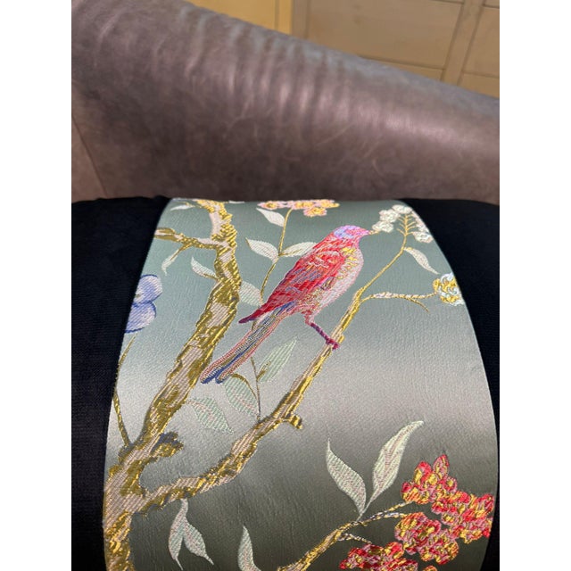 2020s Handmade Black Velvet Satin Cushion Cover For Sale - Image 5 of 11