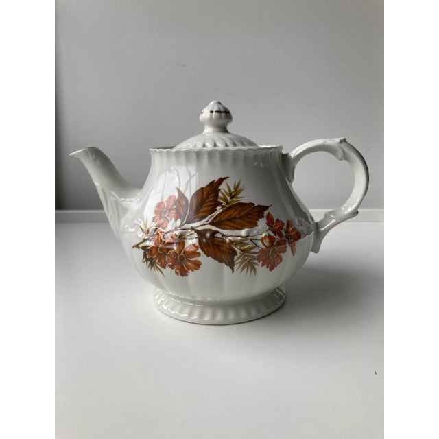 English Vintage Wood & Sons Alpine White Ironstone Tea Pot For Sale - Image 3 of 8