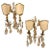 Two-Light Covered Mixed Crystal and Rock Crystal Bronze Wall Sconces - a Pair For Sale