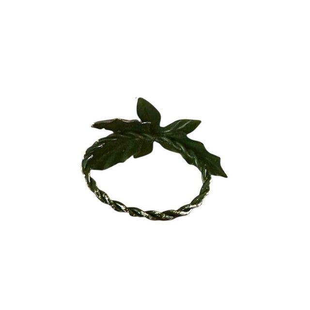 Vintage Tole Poinsettia Holiday Napkin Rings - Set of 6 For Sale In Dallas - Image 6 of 6