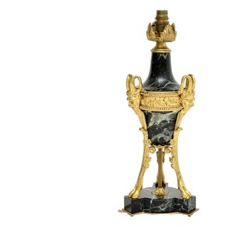 Antique French Marble and Gilt Bronze Table Lamp, 1890s For Sale