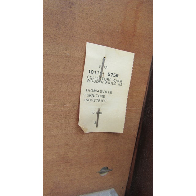 1980s Thomasville Cherry Poster Bed Rice Queen Size Carved For Sale - Image 6 of 6