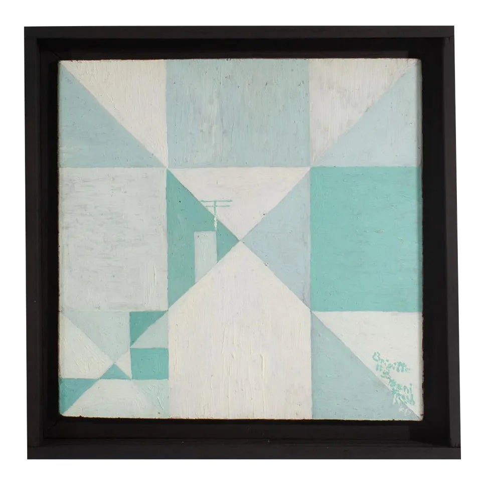 1966 “Brigitte #8” Abstract Oil on Board Painting by Beni E. Kosh ...