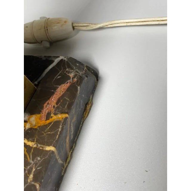 19th Century Marble Base and Brass Table Lamp, France For Sale - Image 4 of 10