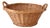 Vintage Wicker Gathering Basket With Handles For Sale