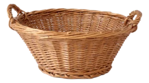 Vintage Wicker Gathering Basket With Handles
