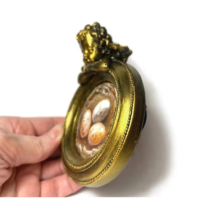 Framed Nest Original Painting Victorian Style Art Angel Decor by Valeriya Serova For Sale - Image 6 of 12