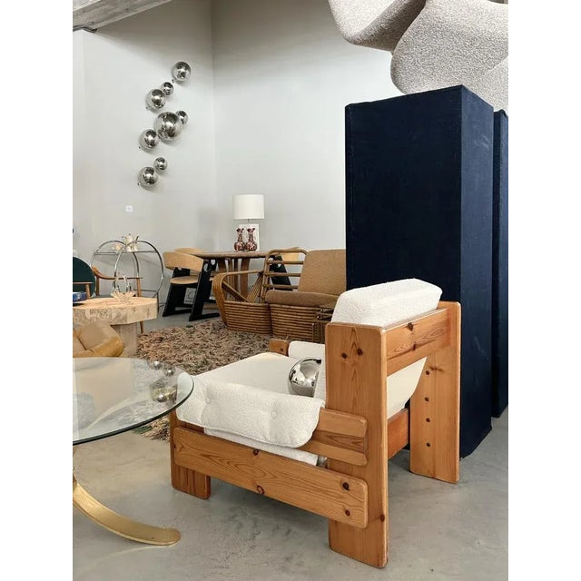 Mid-Century Swedish Brutalist Lounge Chair in Solid Pine, 1970s For Sale - Image 17 of 17