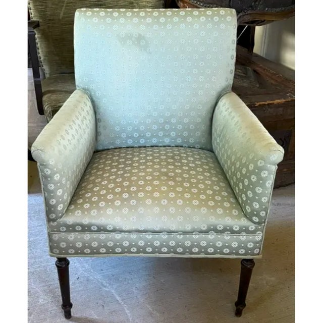 Regency Deep Seated Howard and Sons Style Library Arm Chair For Sale In New York - Image 6 of 10