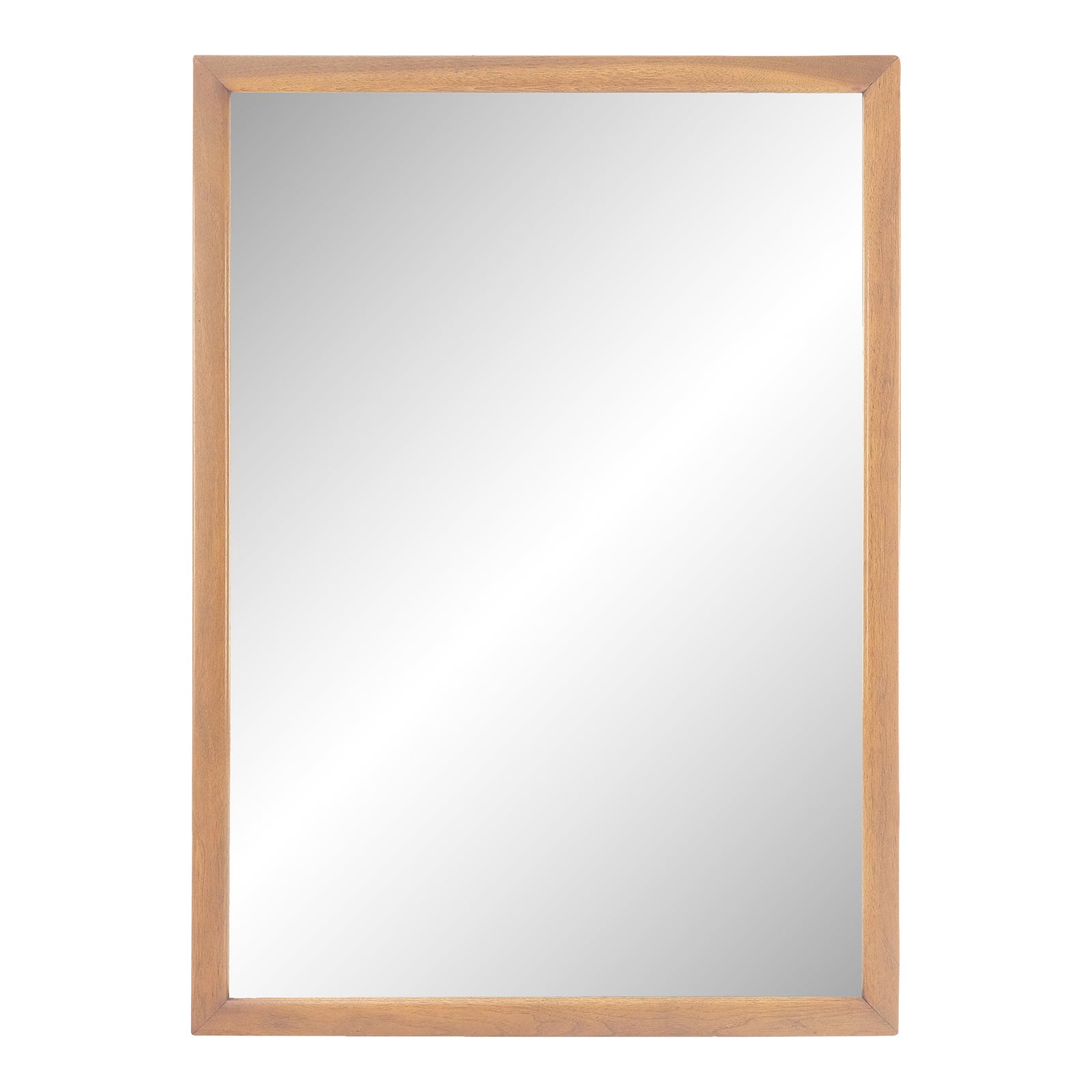 Large 31x43 Rectangle American Light Walnut Solid Wall Mirror MINT ...