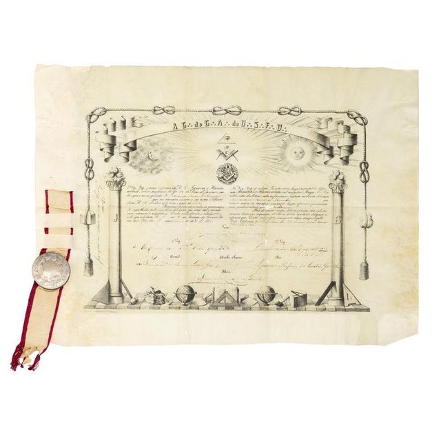 Masonic Document from Grand Orient of Brazil For Sale - Image 6 of 6