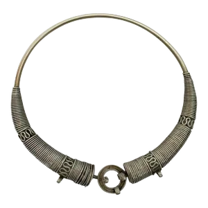 Traditional Silver Torque Necklace Chocker From Rajasthan India