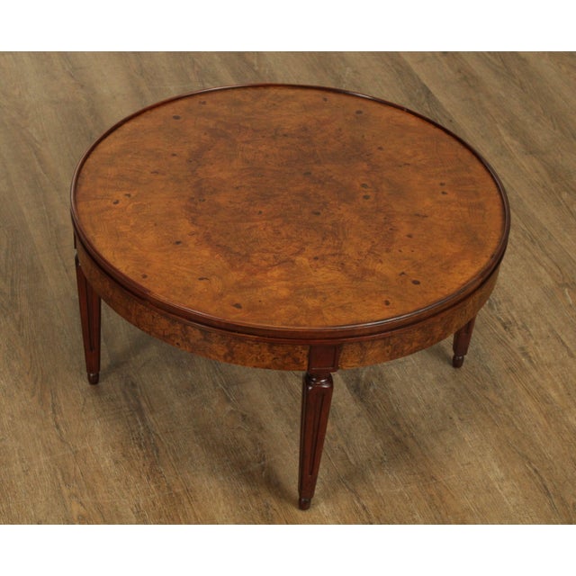 Baker Vintage Regency Style Round Burl Wood Coffee Table Chairish