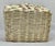 Wood Hand Woven Vintage White Wicker Handled Basket With Hand Painted Roses & Leaves For Sale - Image 7 of 8