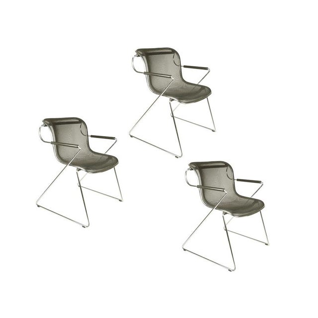 Chair with chromed metal, plastic structure and metal mesh shell. Very good condition. Available total 3 items. I have...