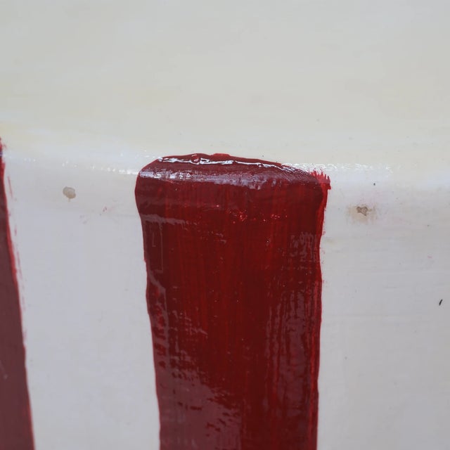 1970s Painted Stripe End Table For Sale - Image 4 of 5