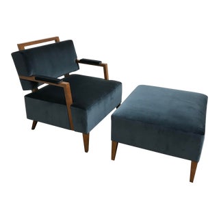 RJones Float Armchair and Ottoman For Sale