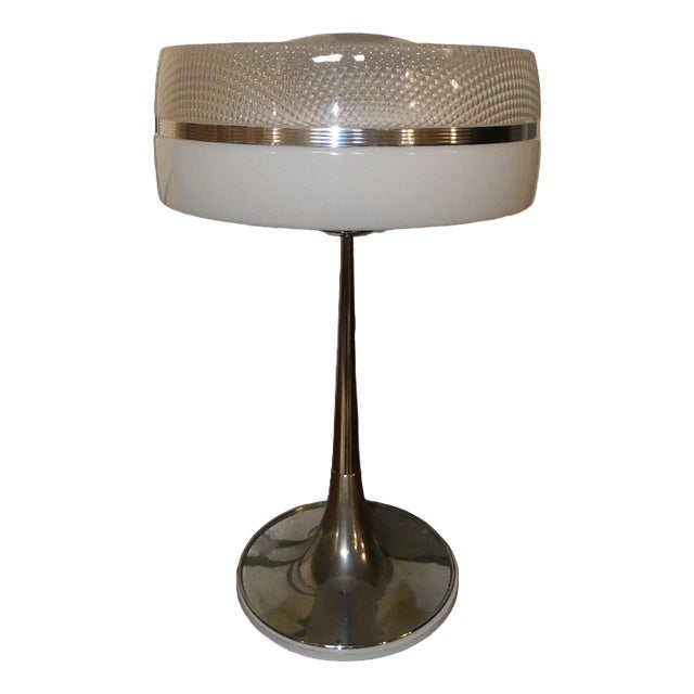 Futurist Space Needle Table Lamp in Acrylic Glass and Steel, Italy, 1960s For Sale