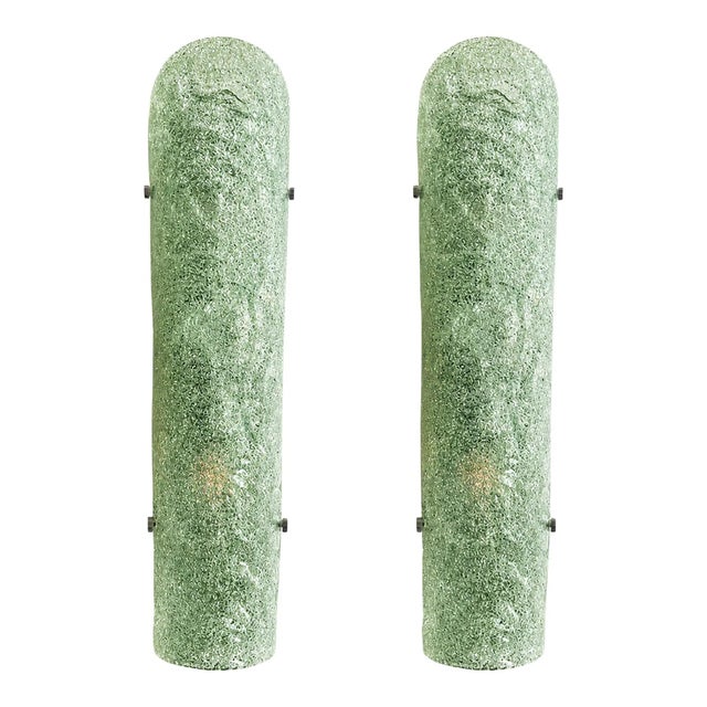 Hammered Green Graniglia Murano Glass Wall Sconces by Simoeng from Simoeng, Set of 2 For Sale - Image 4 of 6