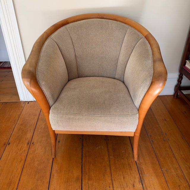 Mid-Century Modern Danish Skipper Mobler Style Bentwood Maple Club Library Arm Chair For Sale In Boston - Image 6 of 15