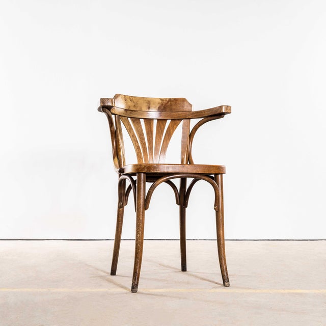 Standard Fan Back Bistro Mixed Dining Armchairs, 1950s, Set of 4 For Sale - Image 6 of 12