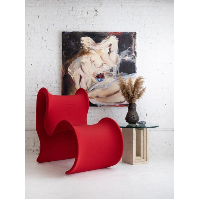 Post Modern Travertine Side Table With Glass Top For Sale - Image 10 of 10