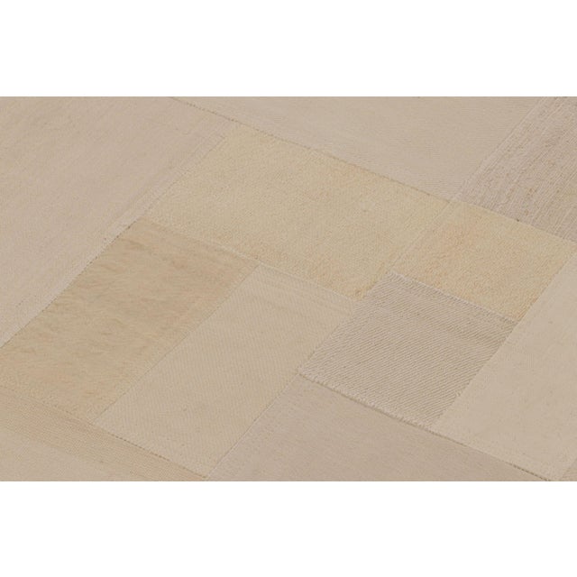 Traditional Vintage Turkish Patchwork Rug With Neutral Design in Beige & Gold - Rug & Kilim For Sale - Image 3 of 10