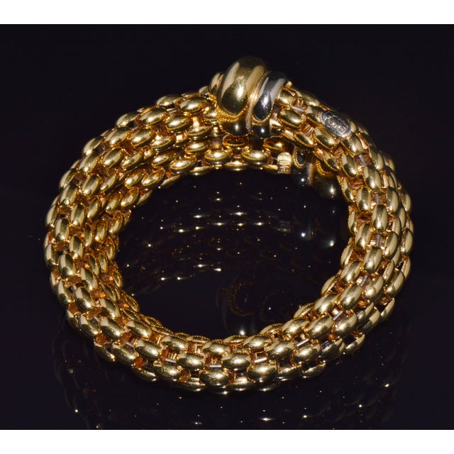 Vintage Fope Flex’it Double Wrap Bangle Bracelet in 18k Yellow & White Gold For Sale - Image 18 of 18