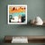 2020s Christiane Corcelle "Thé À La Menthe Ii" Mixed Media on Board, Framed Abstract Painting in Orange and Aqua, 2022 For Sale - Image 5 of 6
