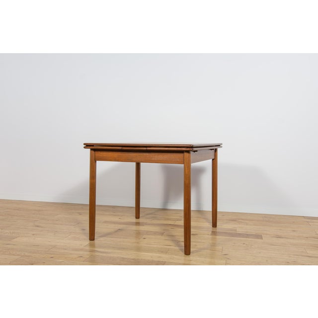 Mid-Century Square Extendable Teak Dining Table, Denmark, 1960s For Sale - Image 4 of 18