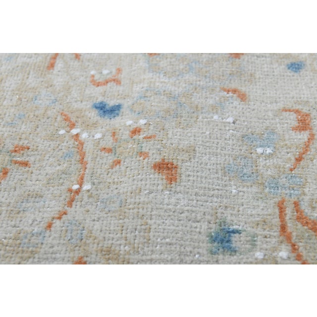 1970s Vintage Persian Handmade Wool Cotton Beige Area Rug For Sale In San Francisco - Image 6 of 11