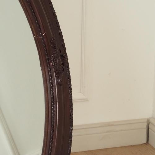 Historicist Oval Mirror with Wooden Frame For Sale - Image 6 of 8