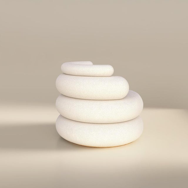 White Set of Levante Chair and Ottoman by Francesco Zonca For Sale - Image 8 of 10