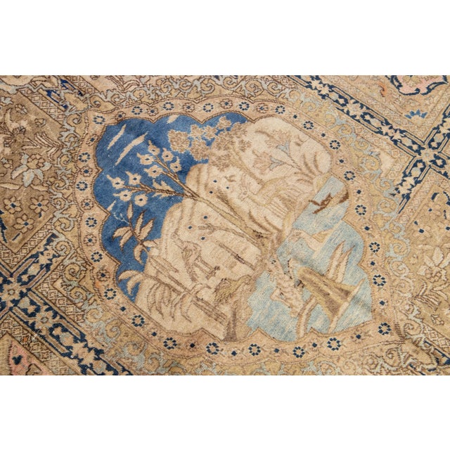 This fantastic 1930s Tabriz rug has been intricately hand-knotted in classic style. The rug features a lovely beige and...