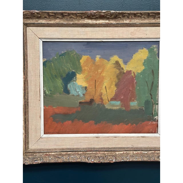 Mid-Century Modern Rune Pettersson, Abstract Landscape, 1950s, Oil Painting on Canvas, Framed For Sale - Image 3 of 13