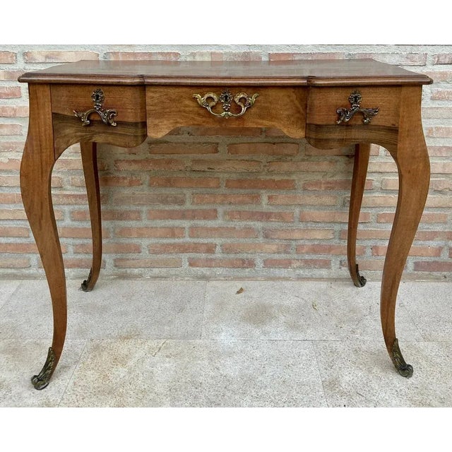 19th Century Louis XV French Desk with Cabriolet Legs, 1890s For Sale - Image 11 of 11