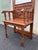 Antique Edwardian American Tiger Oak Mirrored Hall Tree Seat With Carved Motifs For Sale - Image 4 of 12