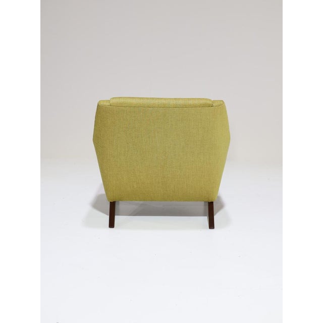 Vintage Lounge Chairs in Teak and Yellow Fabric, 1960s, Set of 2 For Sale - Image 6 of 13