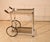 Metal Mid-Century Chrome and Smoked Glass Two Tier Rolling Bar Cart For Sale - Image 7 of 12