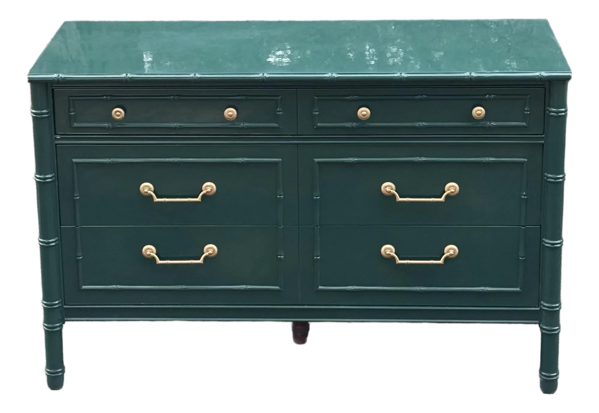 green bamboo dresser Green Faux Bamboo Triple Dresser main image 0