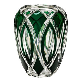 1930s Val Saint Lambert Cut Crystal Vase For Sale