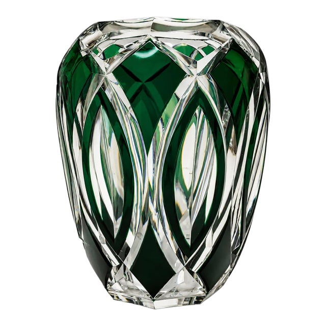 1930s Val Saint Lambert Cut Crystal Vase For Sale