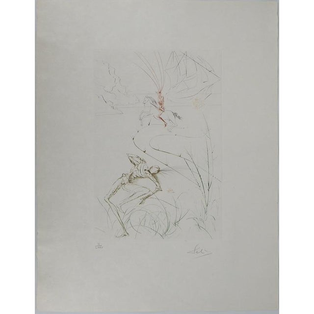 Black Salvador Dali, Nude, Tristan's Last Battle, 1970, Engraving For Sale - Image 8 of 8