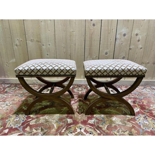 Curule Stools, Set of 2 For Sale - Image 9 of 9