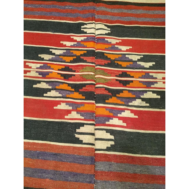 Vintage Turkish Kilim Rug, Handwoven Wool, Southwestern Design, , 6x11 For Sale - Image 10 of 14