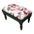 Alpine Houses Upholstered Stool With Green Velvet Sides For Sale