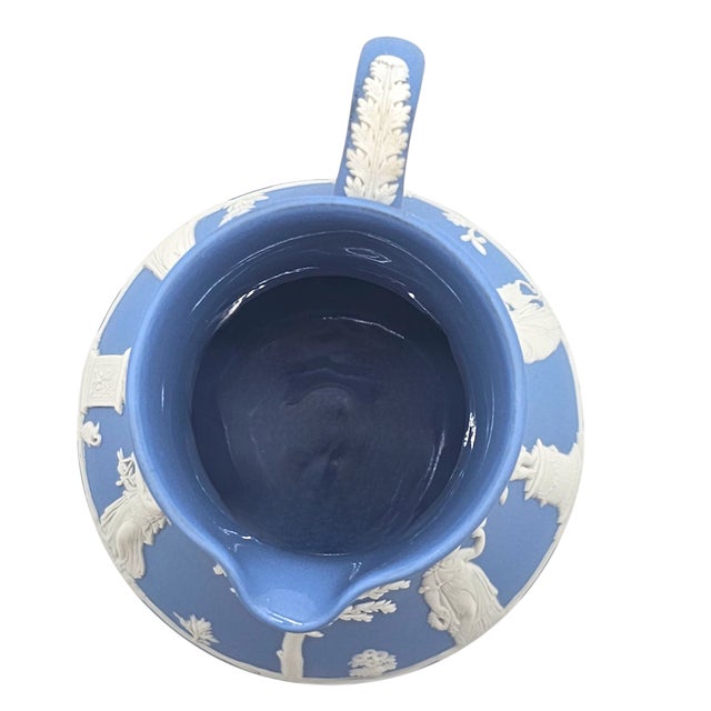 Wedgwood Blue Jasperware Neoclassical Pitcher Jug, English Stoneware For Sale In San Francisco - Image 6 of 11
