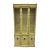 Vintage Palm Beach Regency Faux Bamboo Buttery Cream Colored China Cabinet For Sale