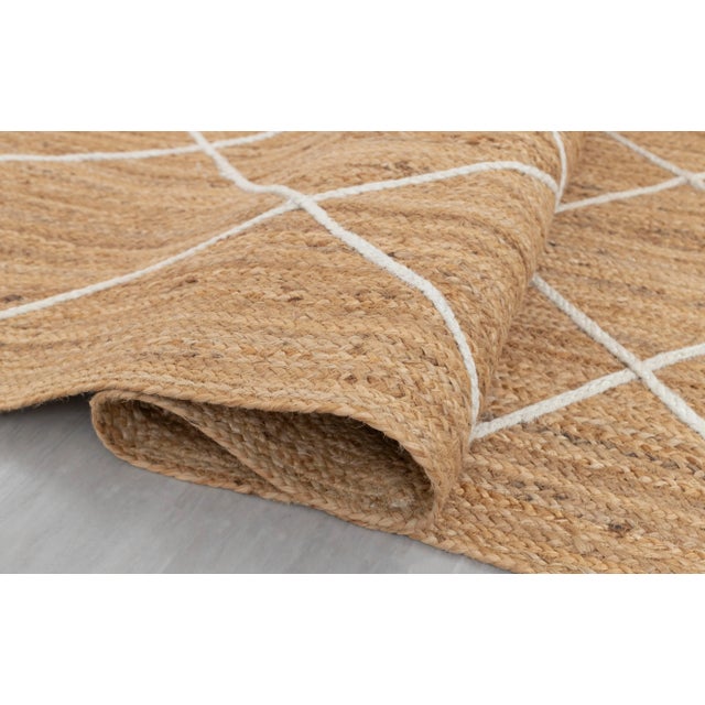 Modern Geometric Bohemian Jute Rug 3x8 Ft. For Sale - Image 9 of 12