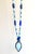 A striking one-of-a-kind artisan necklace composed of genuine Larimar and richly saturated Lapis Lazuli gemstones,...